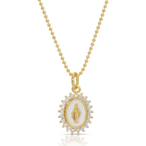 Mini Lady Lourdes Necklace in White - Joy Dravecky JD24HM-N5 - WHT