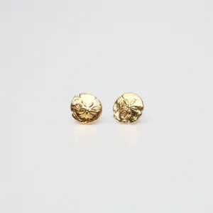 Mini Sand Dollar Posts In 18K Gold Vermeil