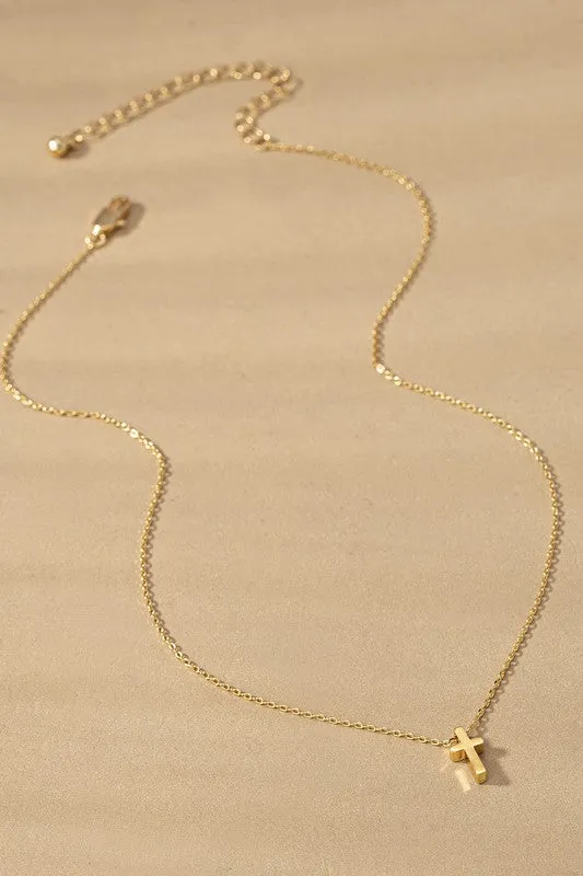 Minimalist Satin Cross Pendant Necklace