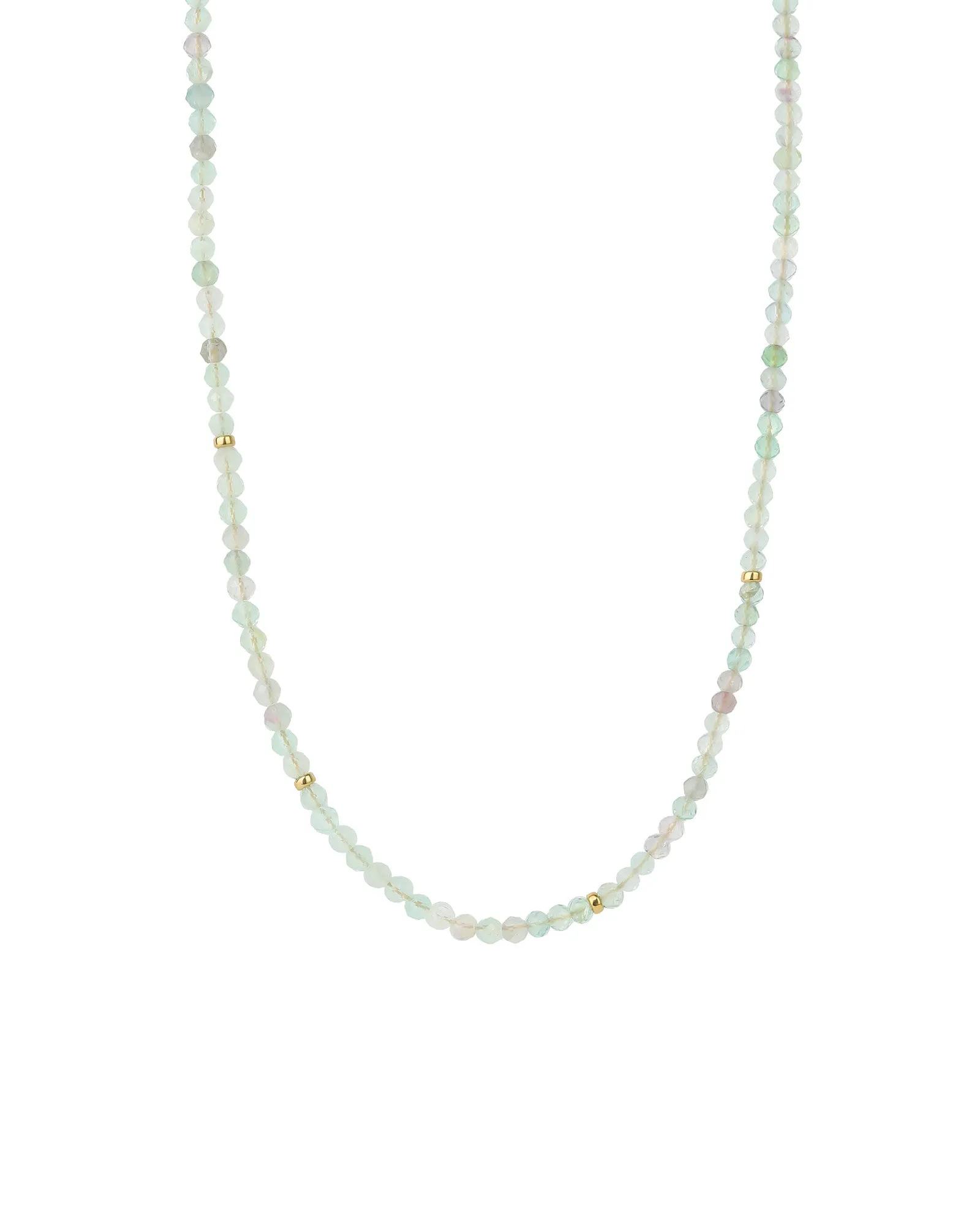 Mix Flourite Four Rondelle Necklace | 4mm