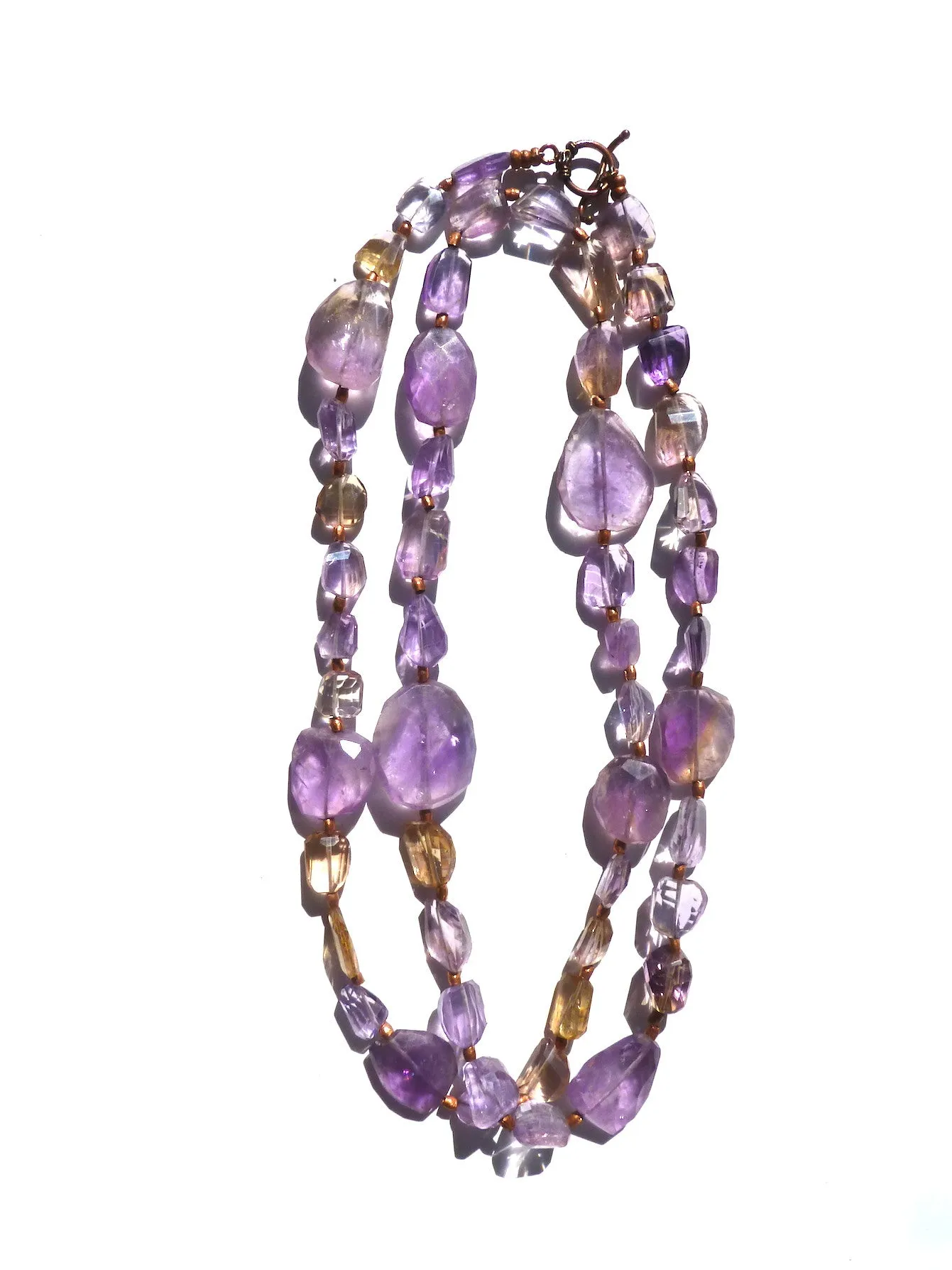 Necklace Aquamarine Moonstone Glass Mix