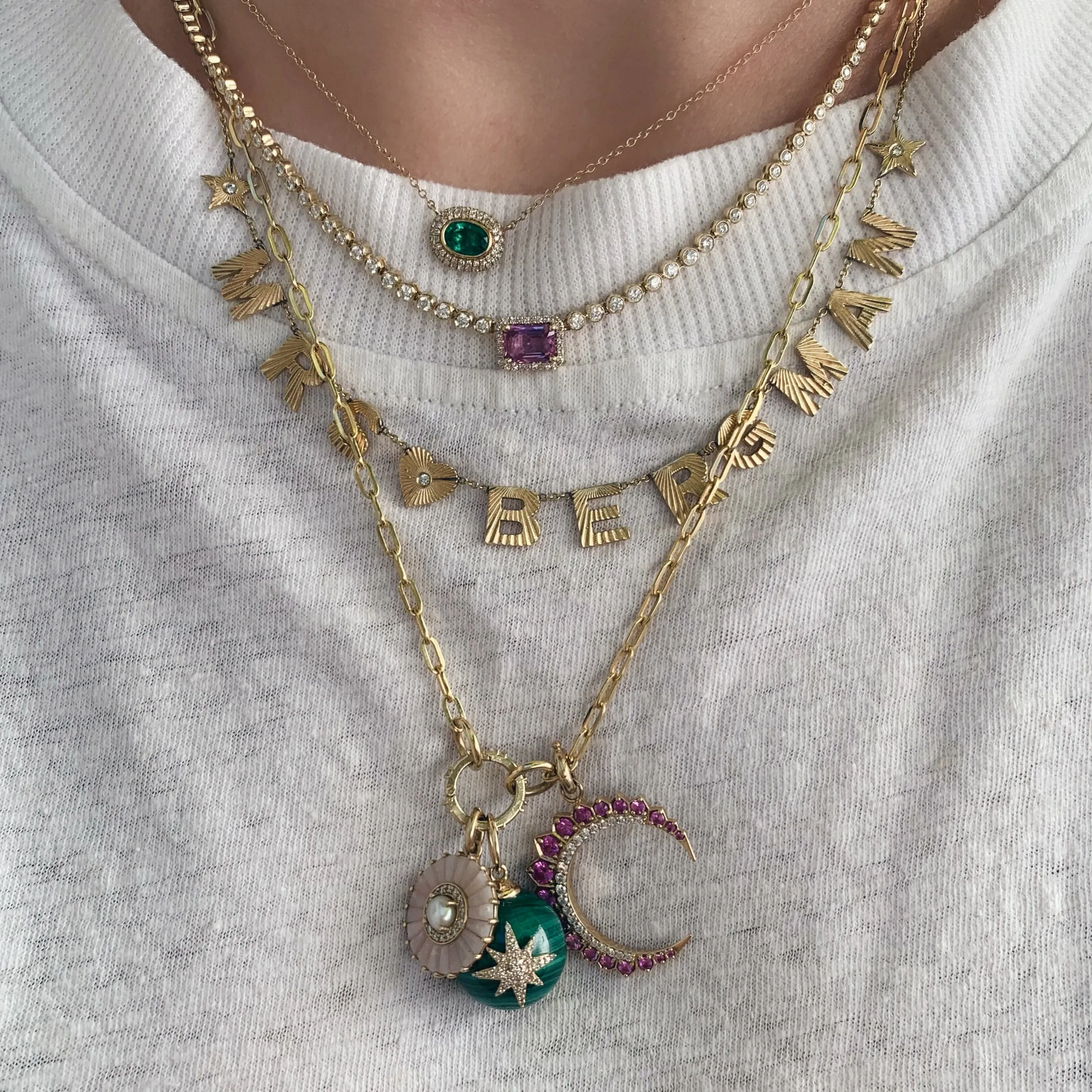 Oval Green Emerald with Pave Diamond Frame Necklace