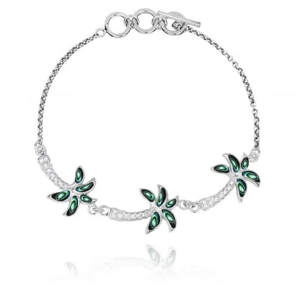 Palm Trees Bracelet with Abalone Shell