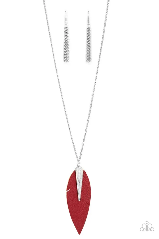 Paparazzi Necklace ~ Quill Quest - Red
