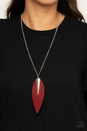 Paparazzi Necklace ~ Quill Quest - Red
