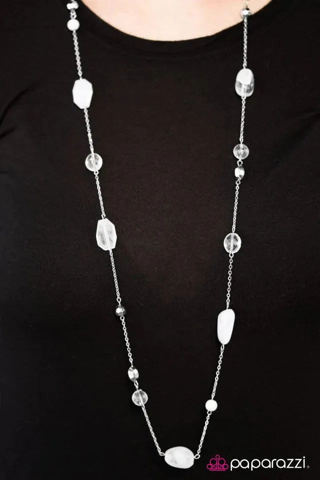 Paparazzi Necklace ~ River Cruise - White