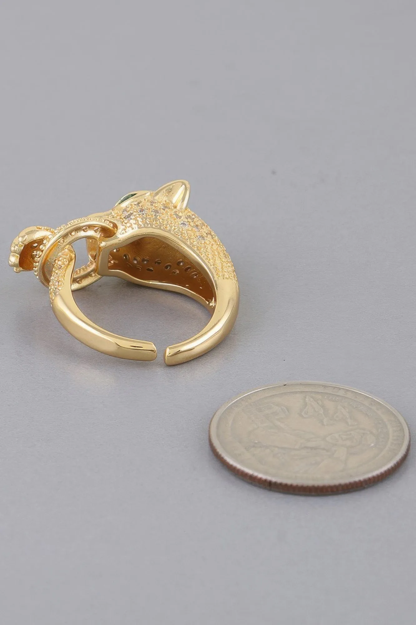Playful Jaguar Wrap Ring