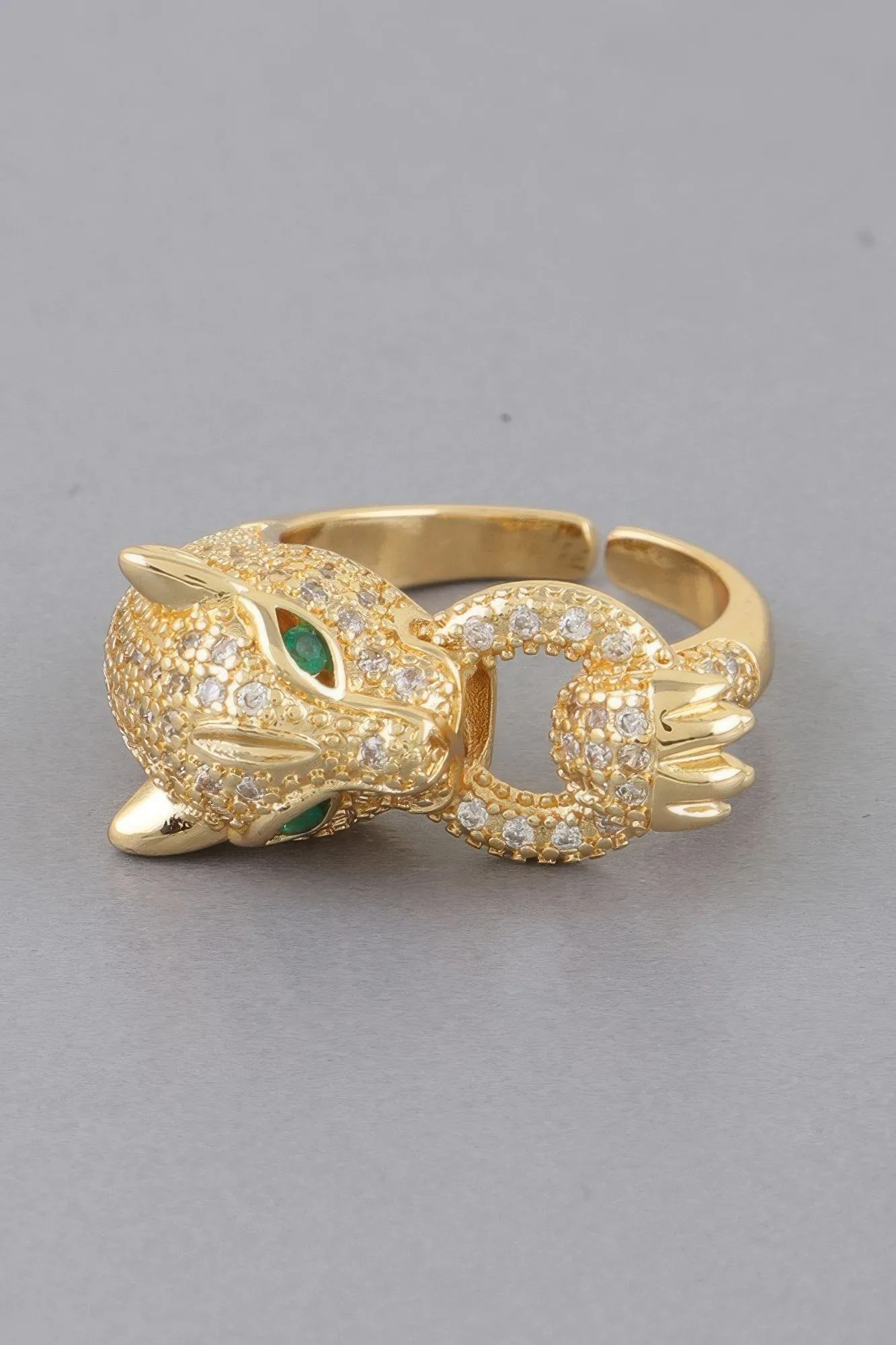 Playful Jaguar Wrap Ring