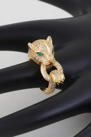 Playful Jaguar Wrap Ring