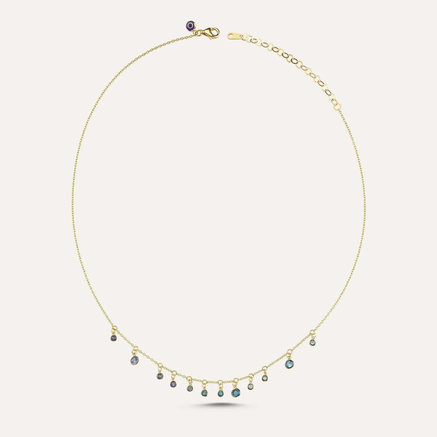 Rainbow Duochrome Drop Stone Choker