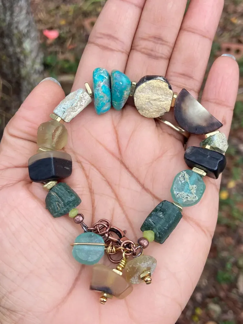 Roman Glass Woodland Bracelets