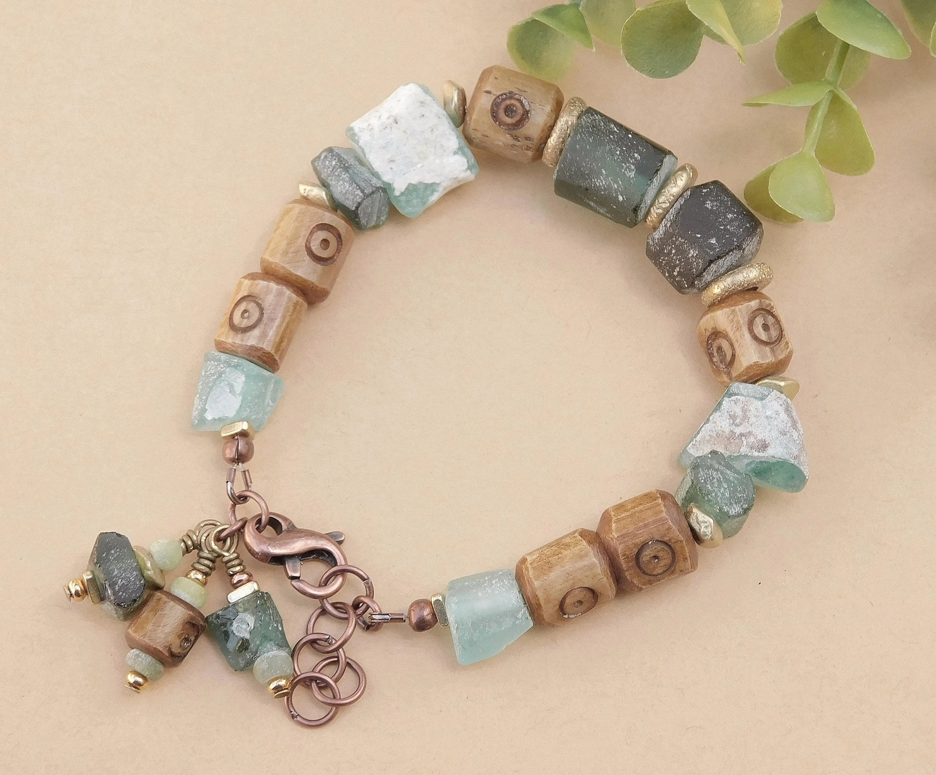 Roman Glass Woodland Bracelets