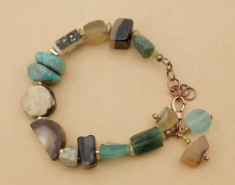 Roman Glass Woodland Bracelets