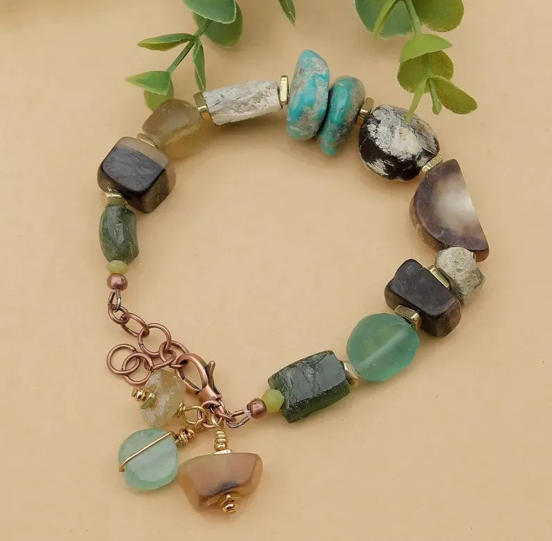 Roman Glass Woodland Bracelets