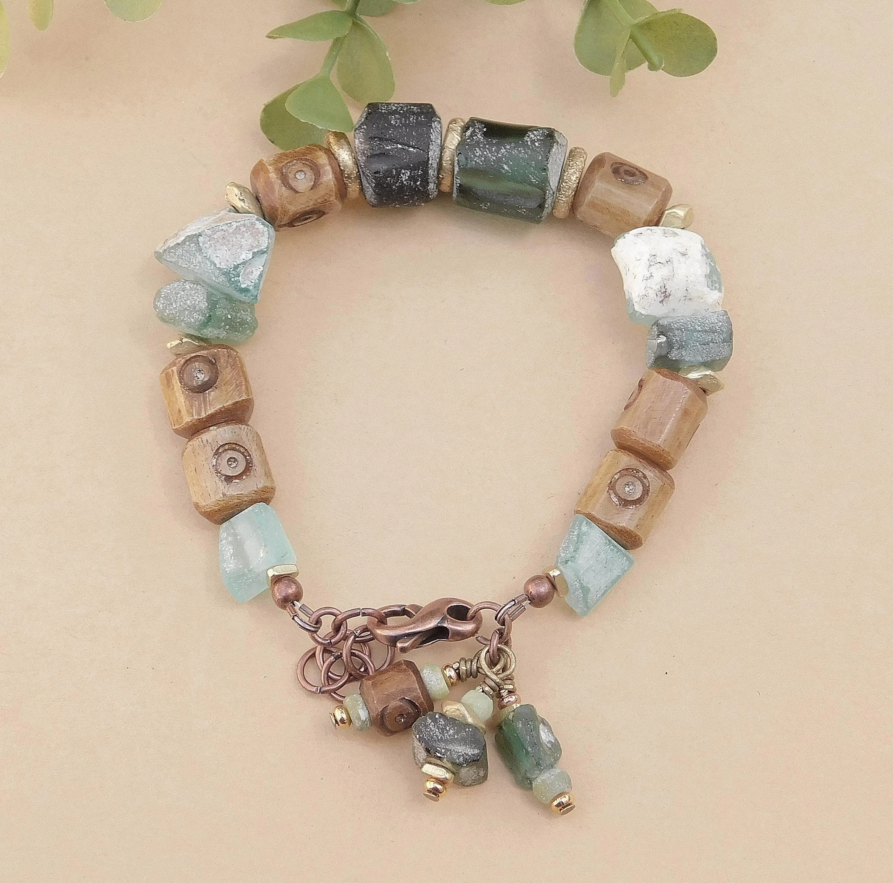 Roman Glass Woodland Bracelets