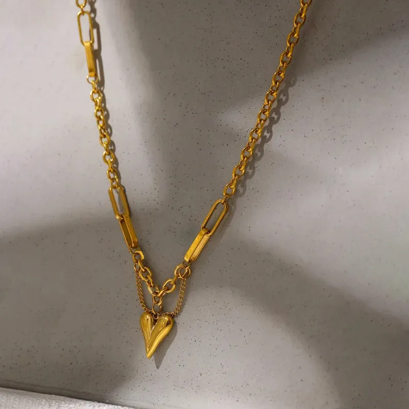 Romantic Heart Pendant Necklace for Women