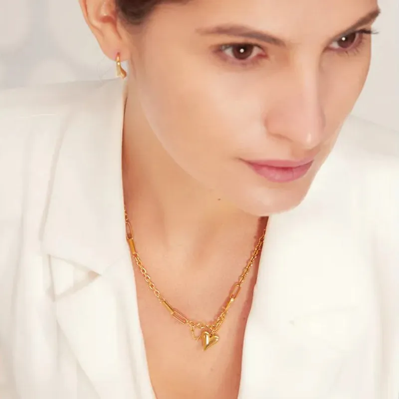 Romantic Heart Pendant Necklace for Women
