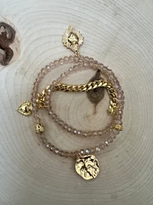Rose Crystal Wrap Bracelet