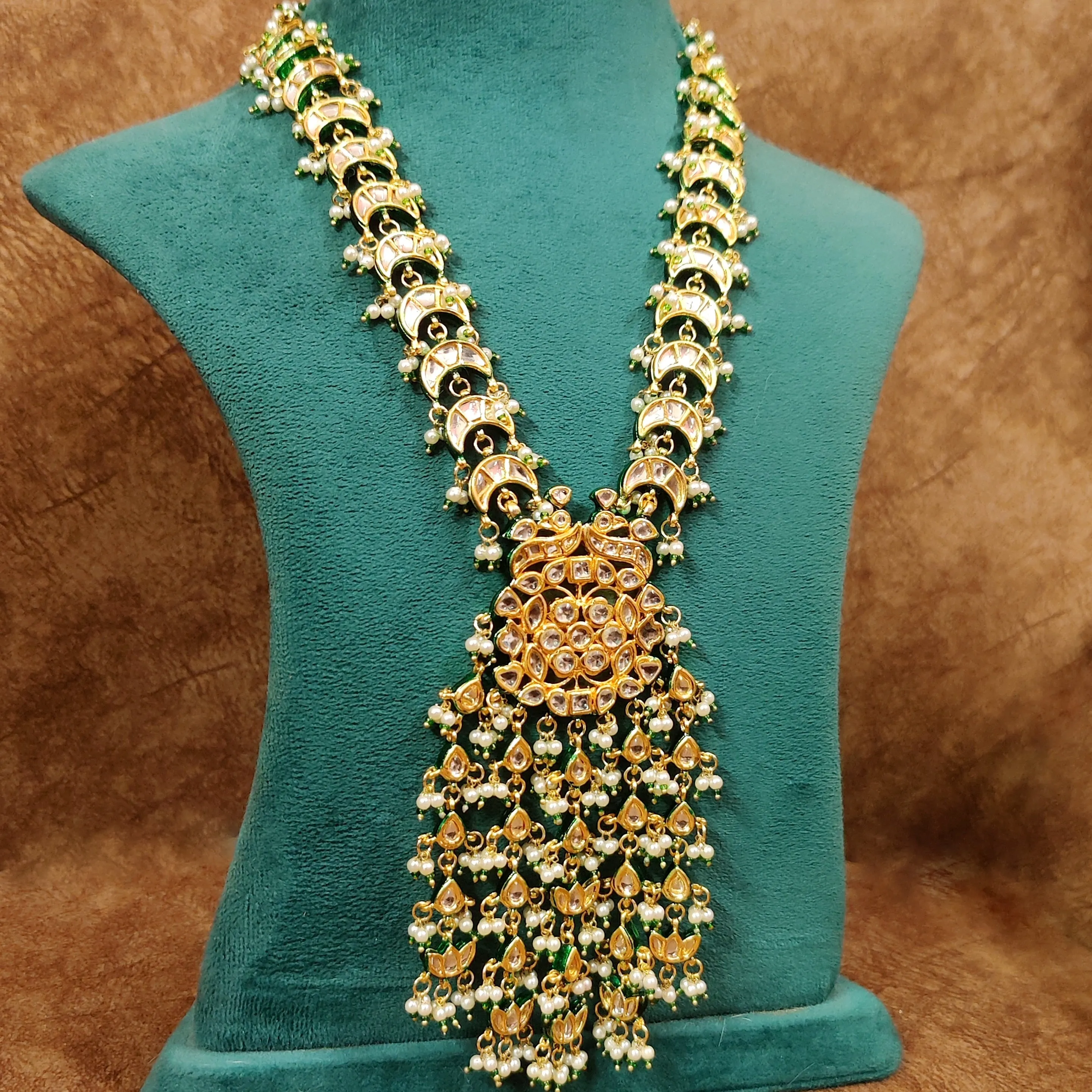 ROYAL KUNDAN POLKI MEENAKARI TASSLE NECKLACE SET