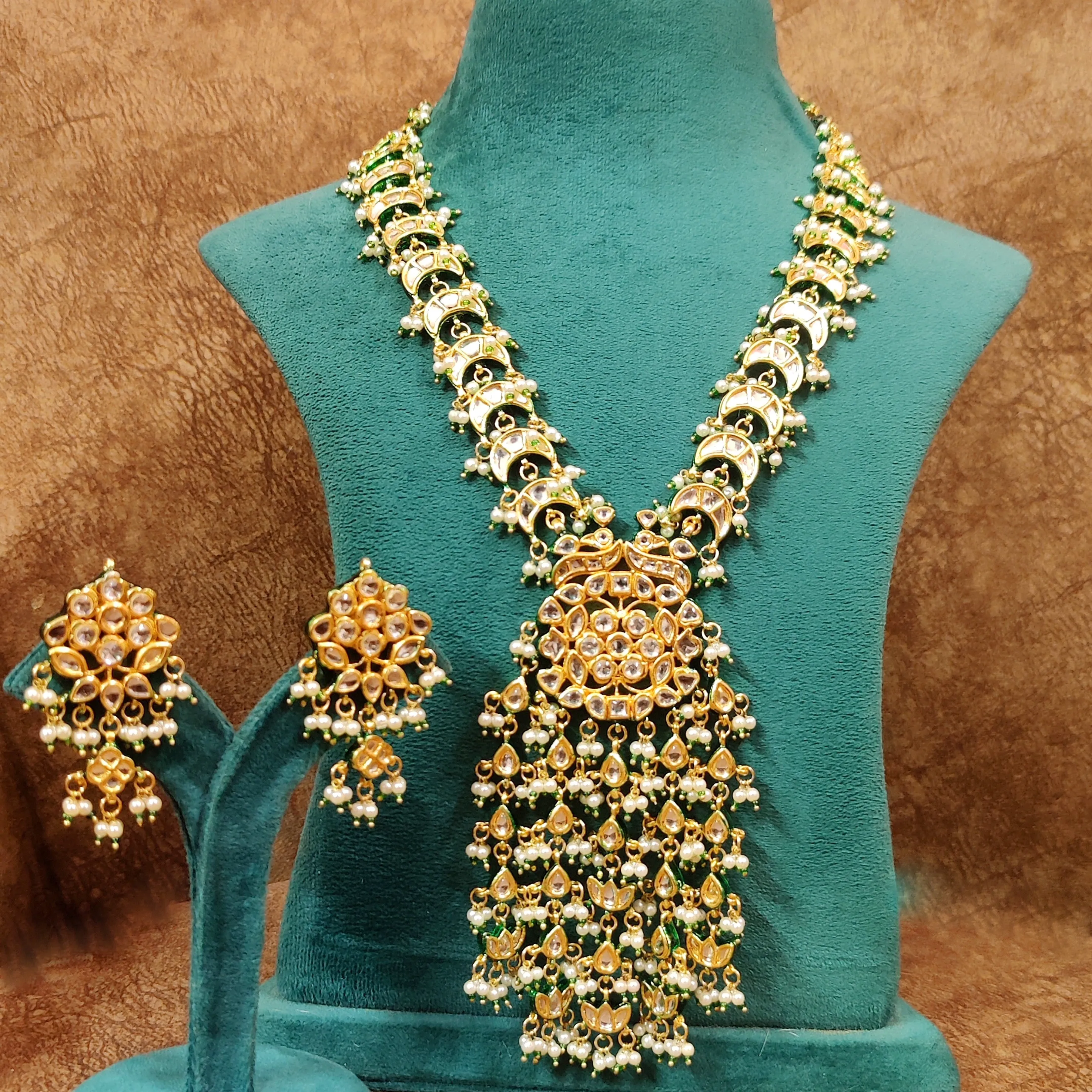 ROYAL KUNDAN POLKI MEENAKARI TASSLE NECKLACE SET