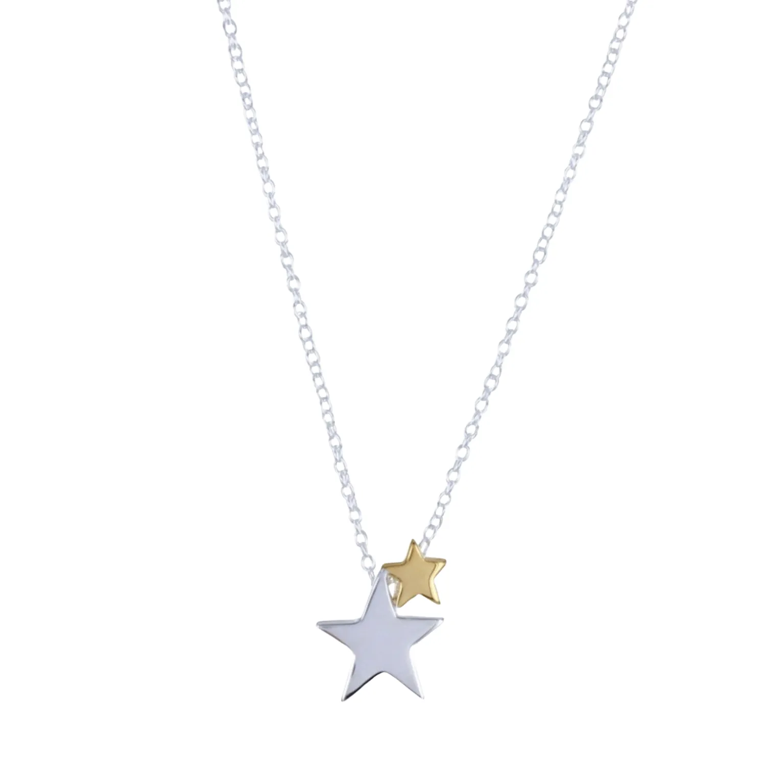 Seeing Stars Sterling Silver and Gold Plated Necklace