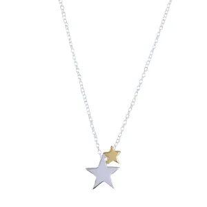 Seeing Stars Sterling Silver and Gold Plated Necklace