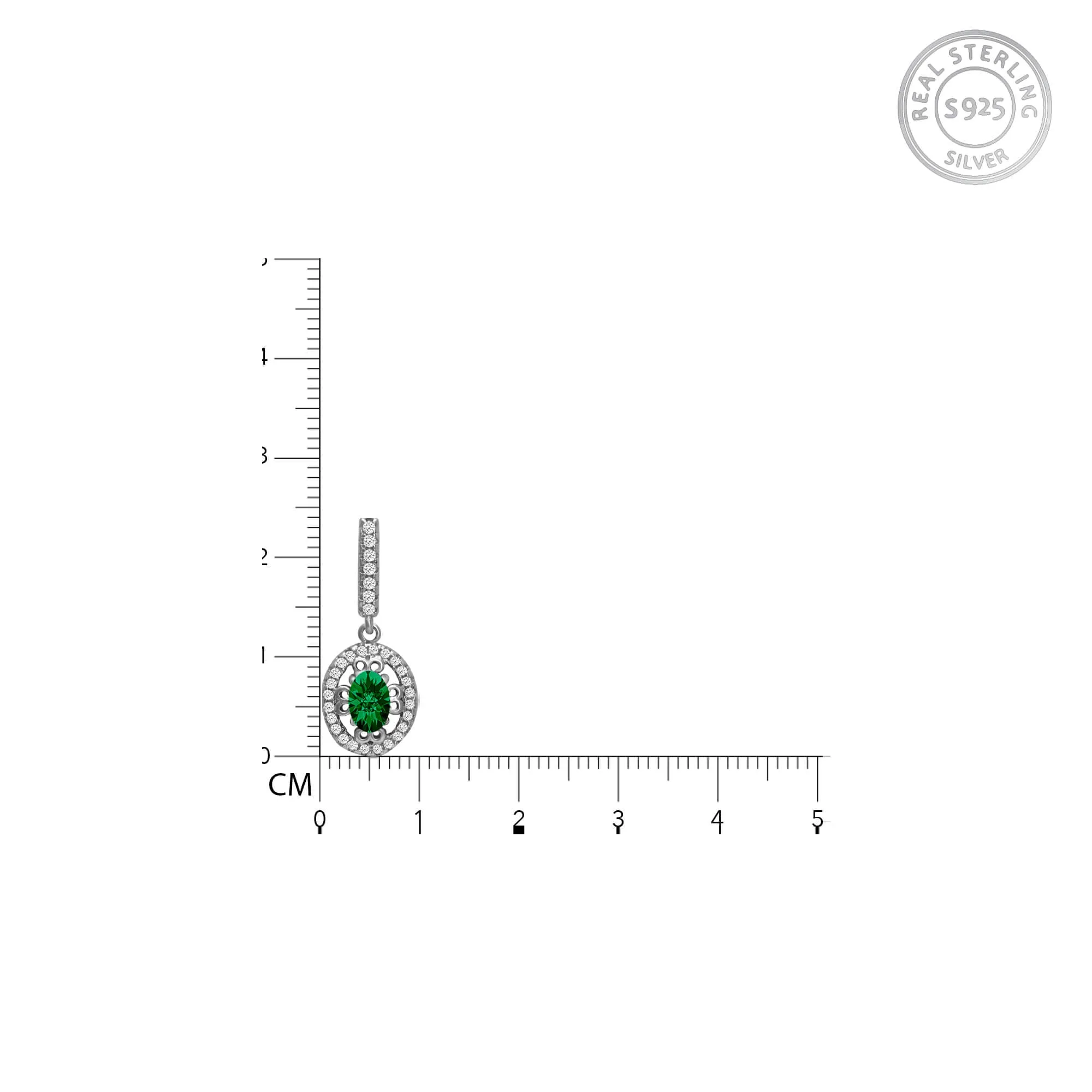 Silver Forest Green Drop Earrings