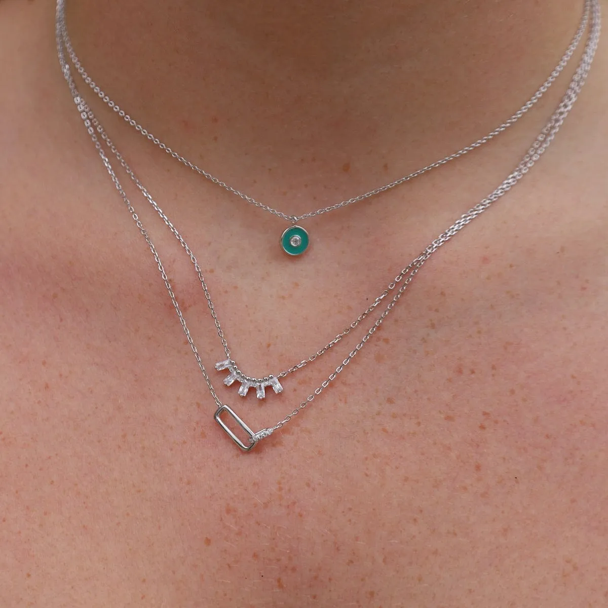 Silver Glam Interlock Necklace