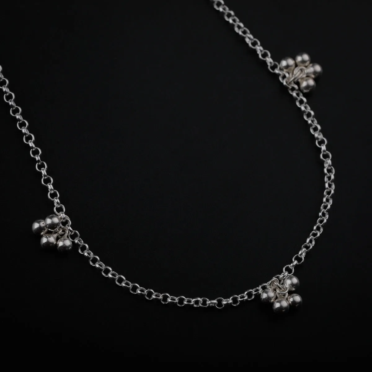 Silver Pearl Bunch Necklace
