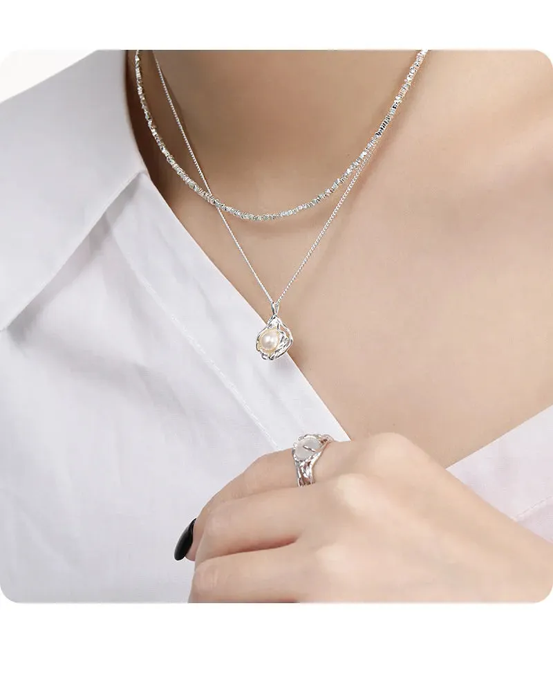 Stackable Shell Pearl Necklace