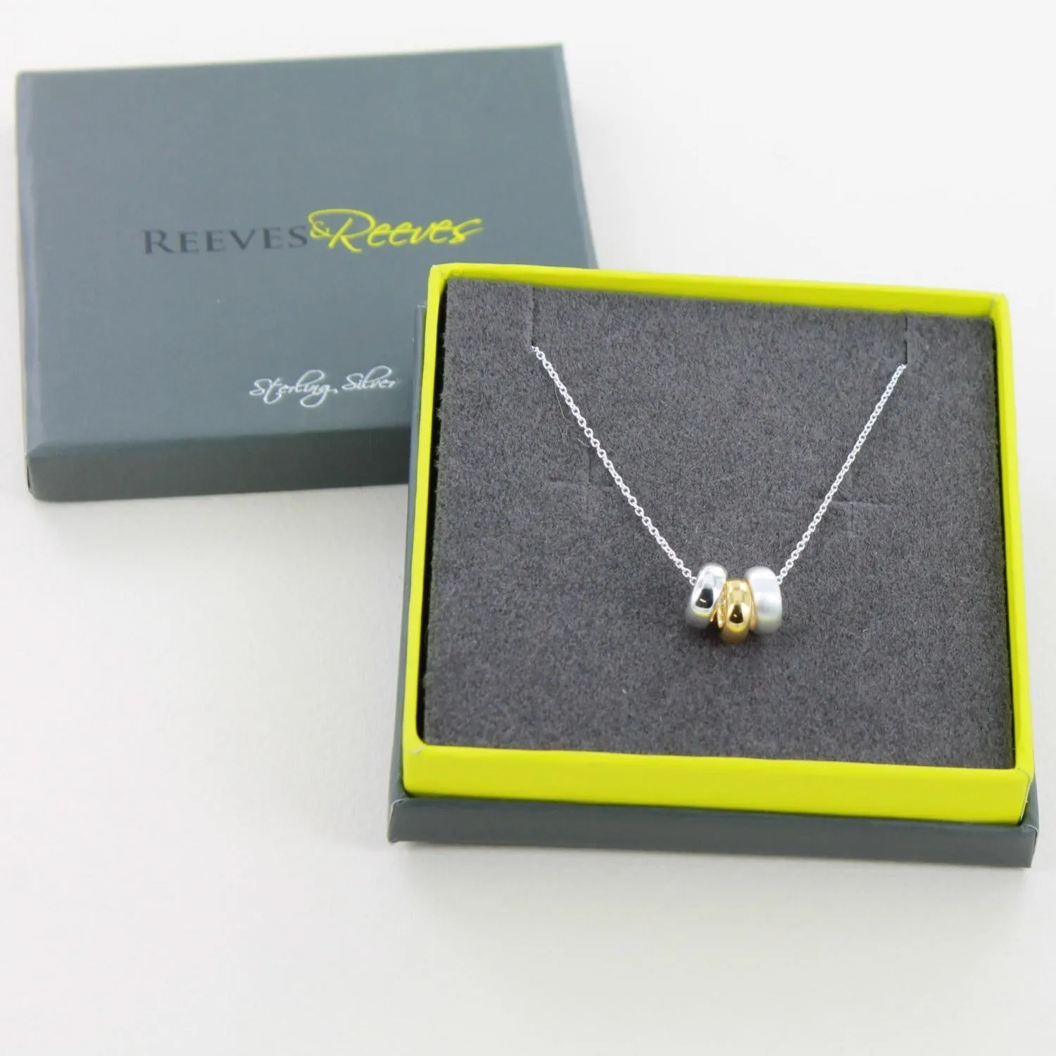 Sterling Silver Three Rings Necklace