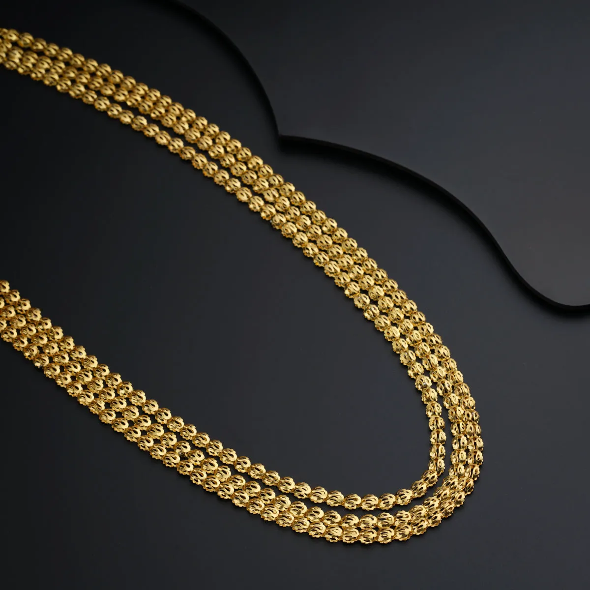 Three Layered Pohe Haar: Gold Plated