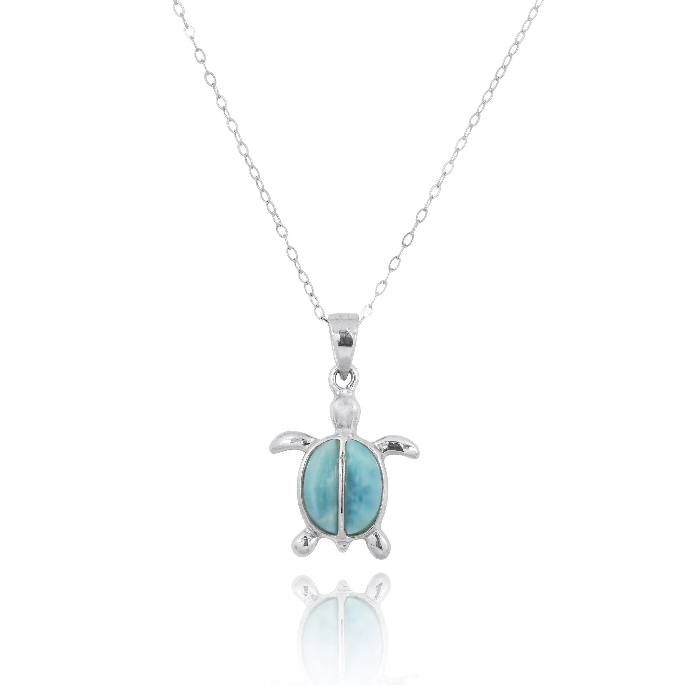 Turtle Necklace with Larimar - Miami