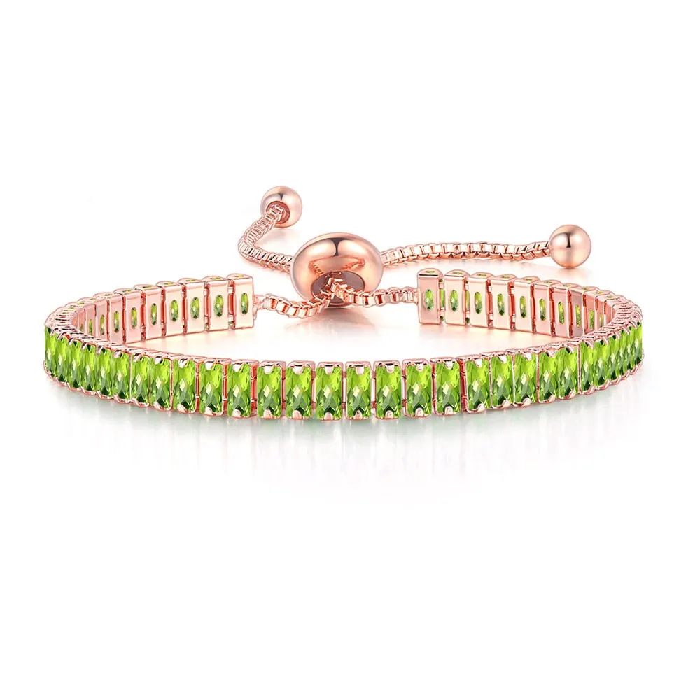 Unique Black Crystal Bangle Rose Gold Color Adjustable Bracelets