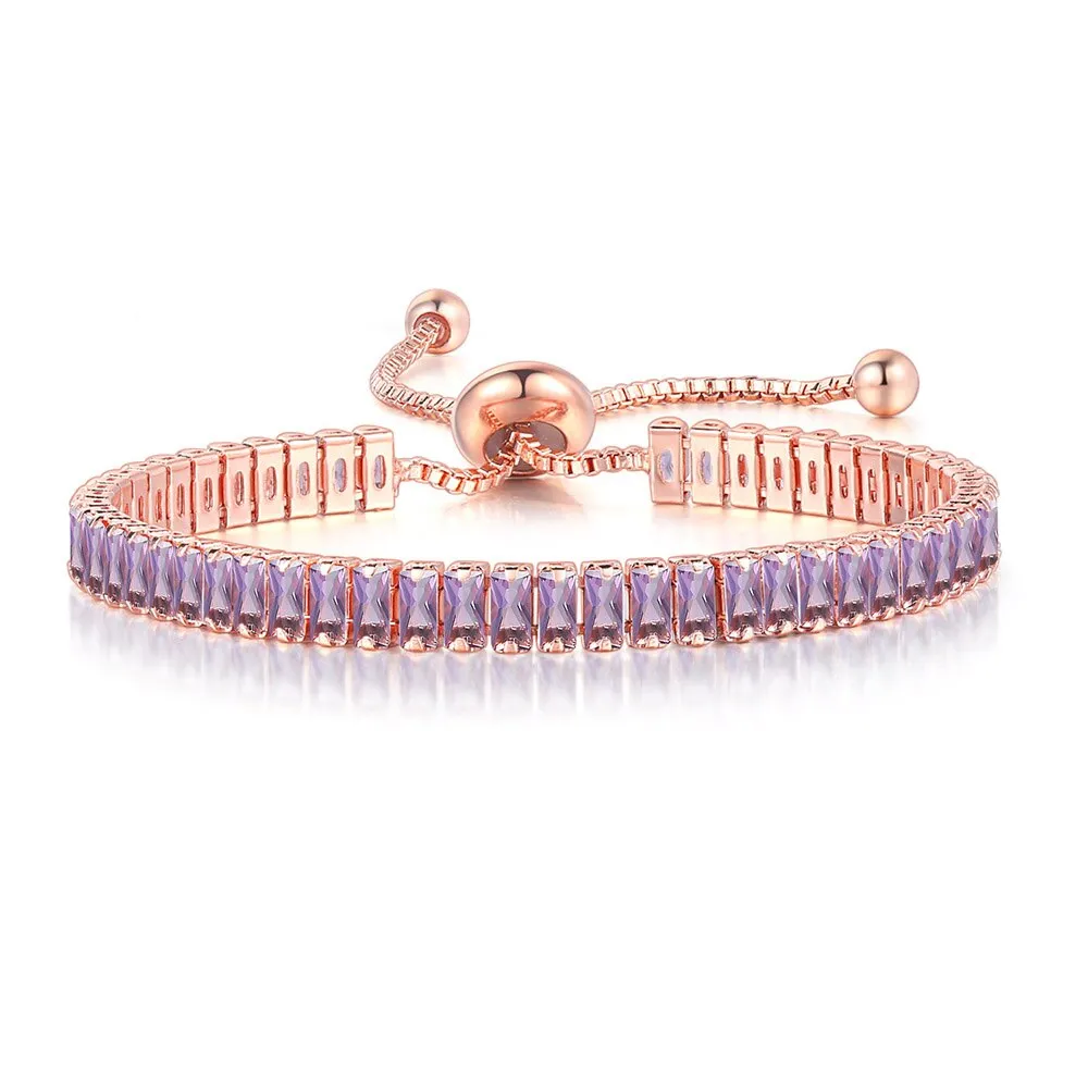 Unique Black Crystal Bangle Rose Gold Color Adjustable Bracelets