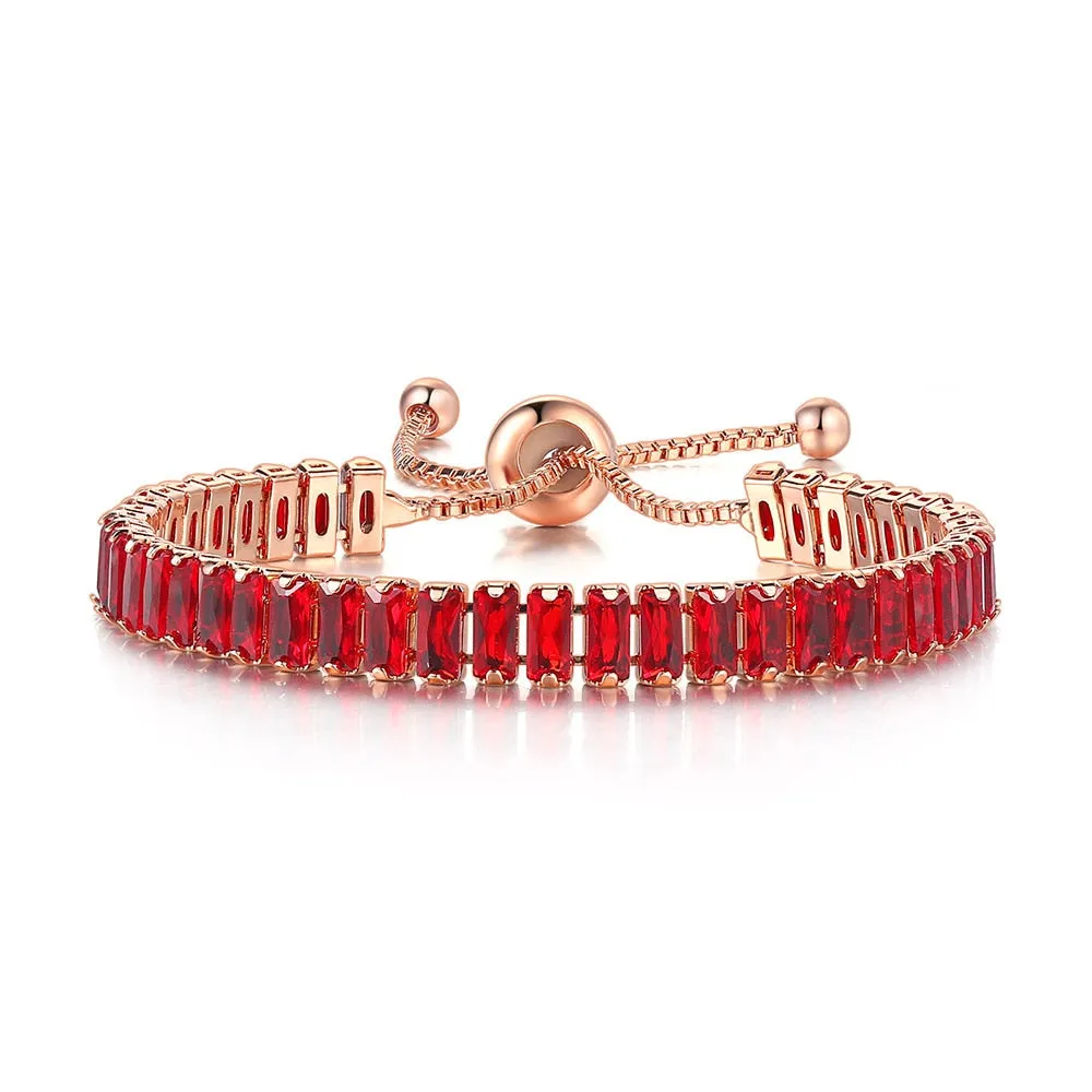 Unique Black Crystal Bangle Rose Gold Color Adjustable Bracelets