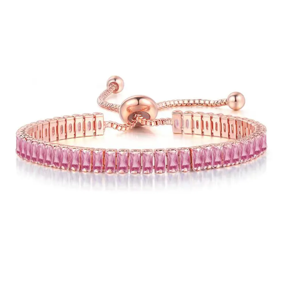 Unique Black Crystal Bangle Rose Gold Color Adjustable Bracelets