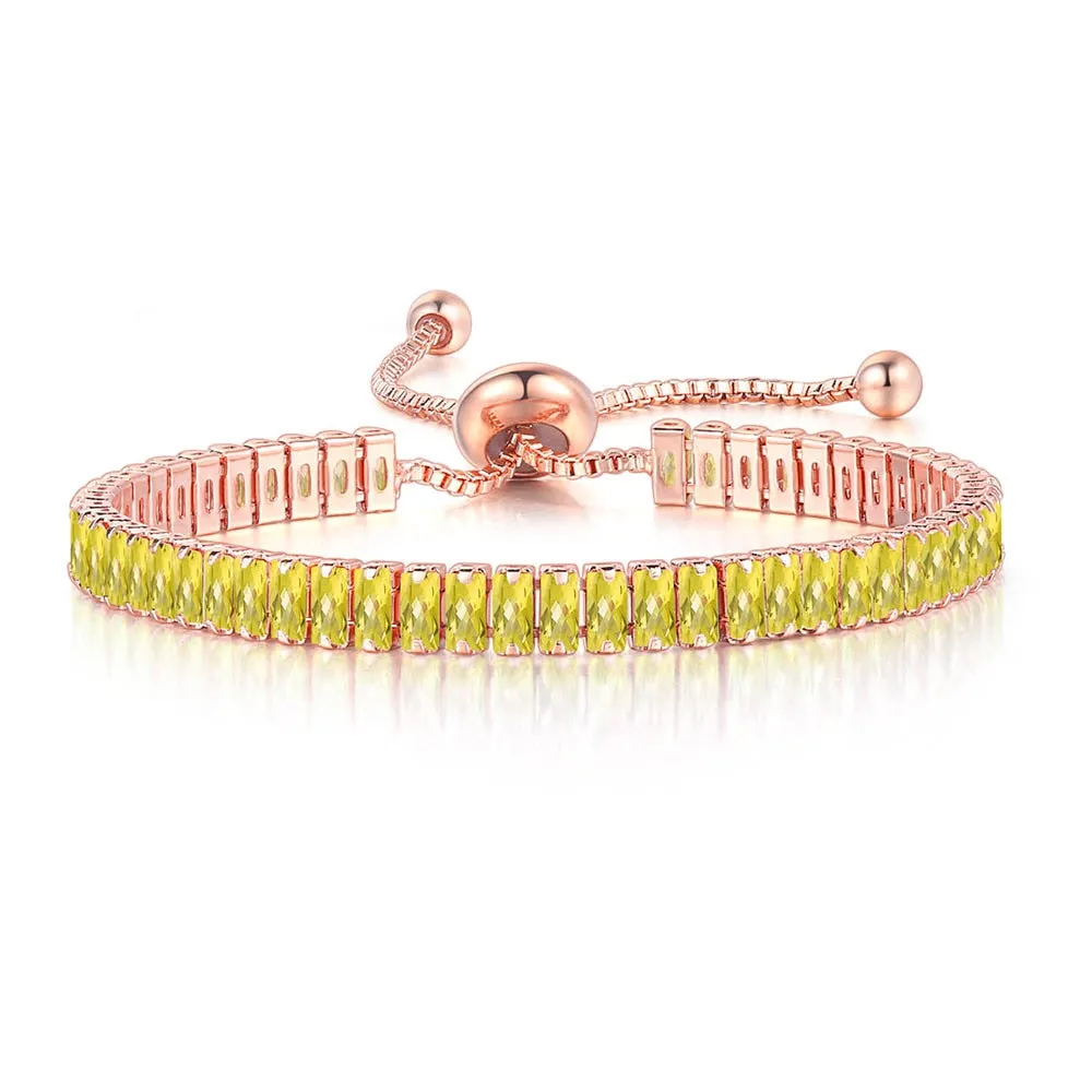 Unique Black Crystal Bangle Rose Gold Color Adjustable Bracelets