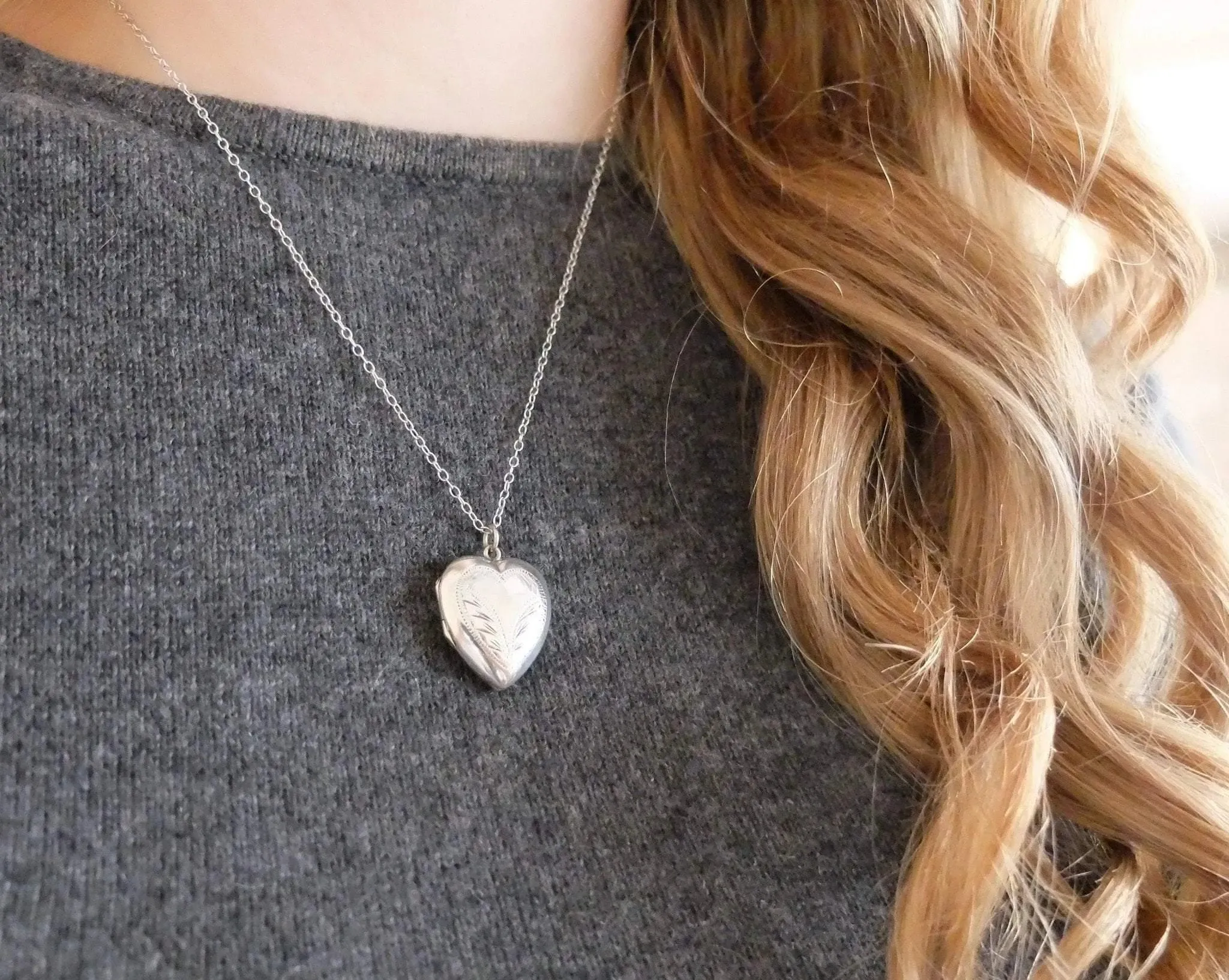 Victorian Antique Silver Heart Locket