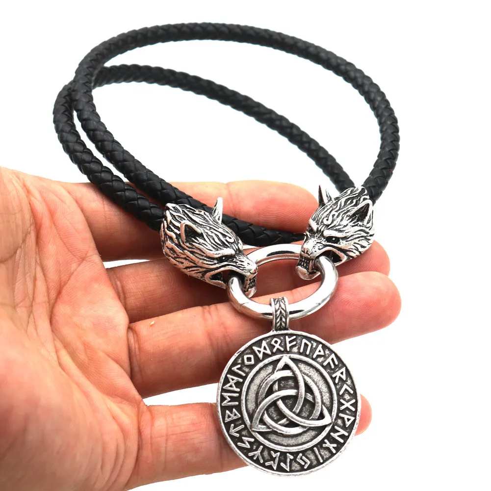 Viking Rune Necklace with Celtic Knot Detail - Norse Legacy Collection