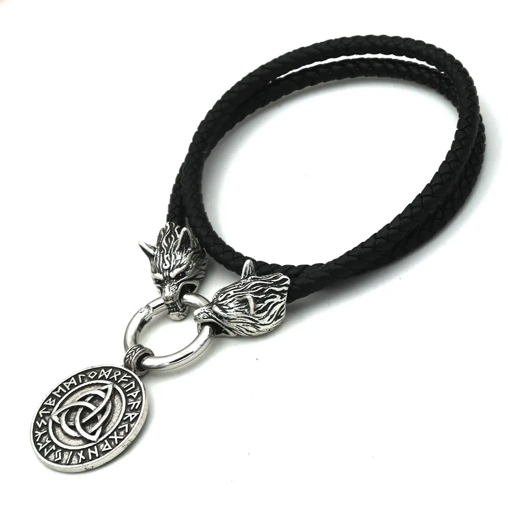 Viking Rune Necklace with Celtic Knot Detail - Norse Legacy Collection
