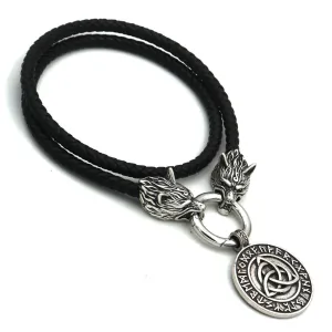 Viking Rune Necklace with Celtic Knot Detail - Norse Legacy Collection