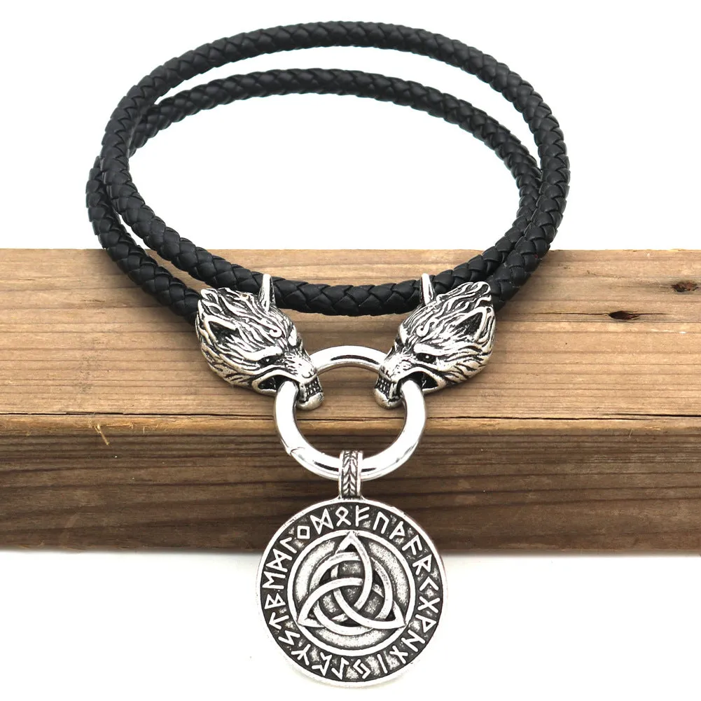 Viking Rune Necklace with Celtic Knot Detail - Norse Legacy Collection