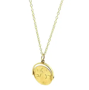 Vintage 1960s 'I love You' 9ct Gold Spinning Charm Necklace