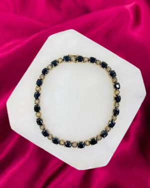 Vintage 1990s Black Sapphire Tennis Bracelet