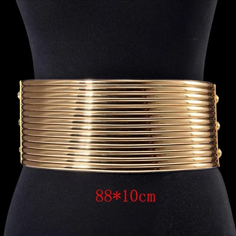 Vintage Gold Statement Choker Necklace Set - Leather African Jewelry with Torques Collar and Maxi Pendant