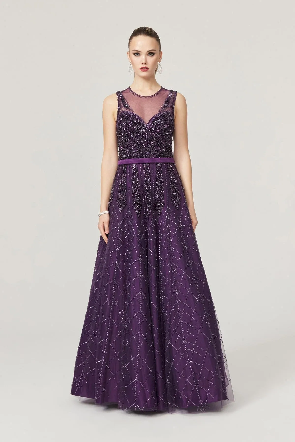 Violet Handmade Beaded Gown