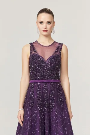 Violet Handmade Beaded Gown
