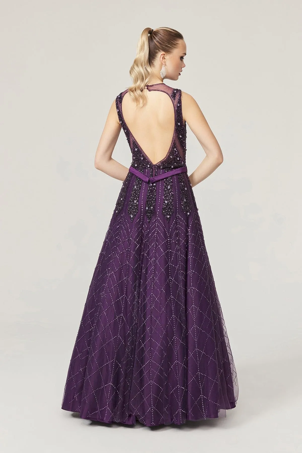 Violet Handmade Beaded Gown