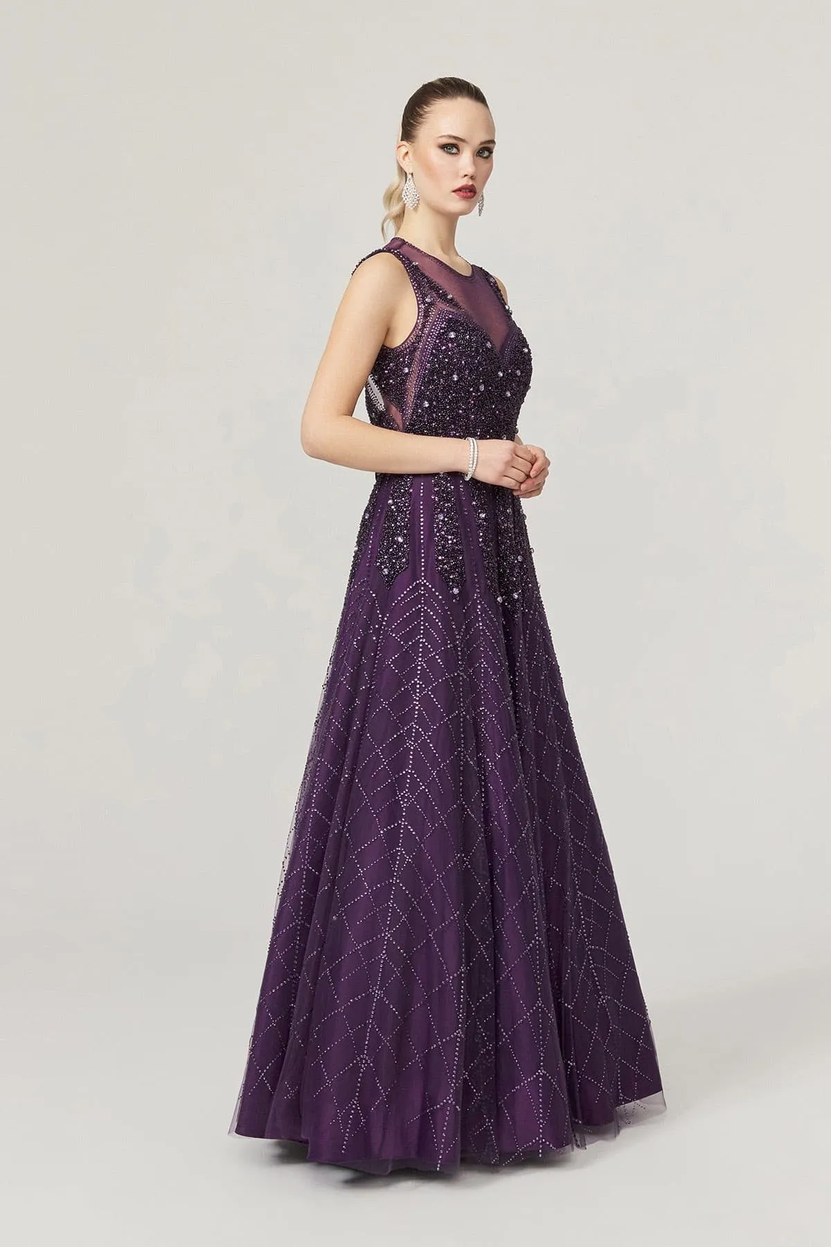 Violet Handmade Beaded Gown